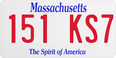MA license plate 151KS7