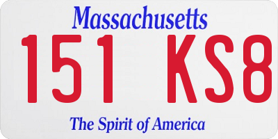 MA license plate 151KS8