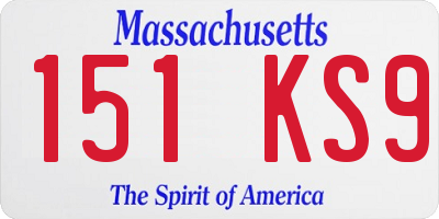 MA license plate 151KS9