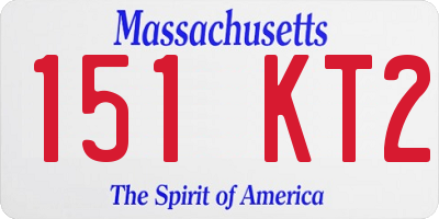 MA license plate 151KT2