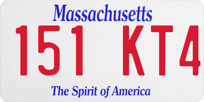 MA license plate 151KT4