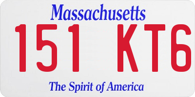 MA license plate 151KT6