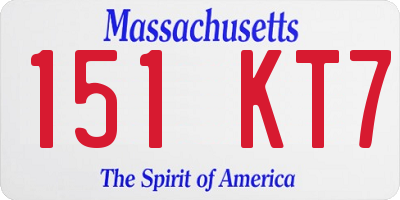 MA license plate 151KT7