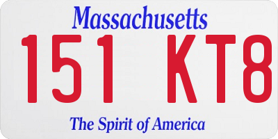 MA license plate 151KT8
