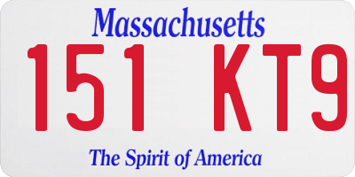 MA license plate 151KT9