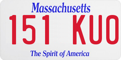 MA license plate 151KU0