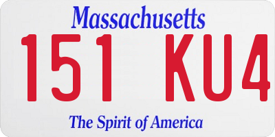 MA license plate 151KU4