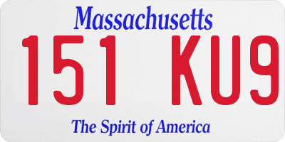 MA license plate 151KU9