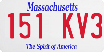 MA license plate 151KV3
