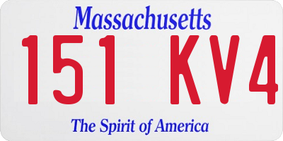 MA license plate 151KV4
