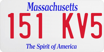 MA license plate 151KV5