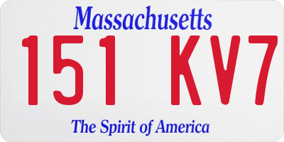 MA license plate 151KV7