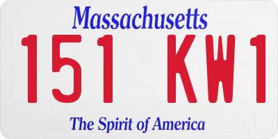 MA license plate 151KW1