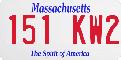 MA license plate 151KW2
