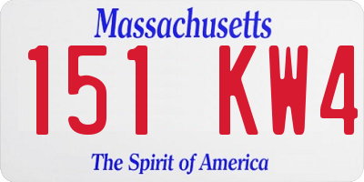 MA license plate 151KW4