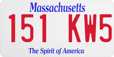 MA license plate 151KW5