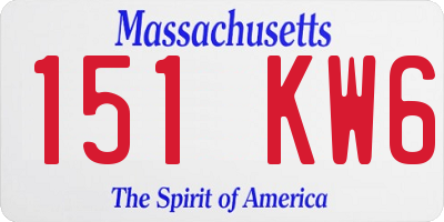 MA license plate 151KW6