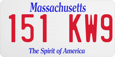 MA license plate 151KW9