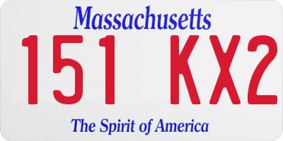 MA license plate 151KX2