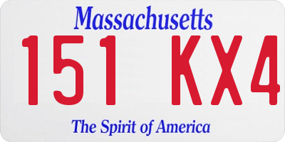 MA license plate 151KX4