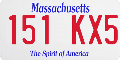 MA license plate 151KX5