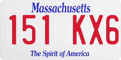 MA license plate 151KX6