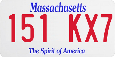 MA license plate 151KX7