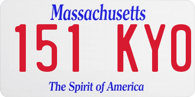 MA license plate 151KY0