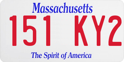 MA license plate 151KY2