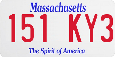 MA license plate 151KY3