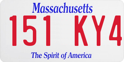 MA license plate 151KY4