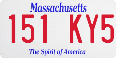 MA license plate 151KY5