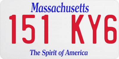 MA license plate 151KY6