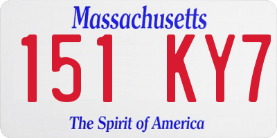 MA license plate 151KY7