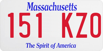 MA license plate 151KZ0