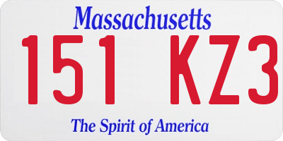MA license plate 151KZ3