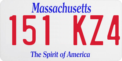 MA license plate 151KZ4
