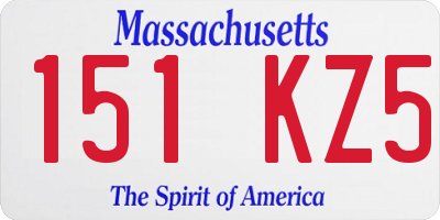 MA license plate 151KZ5