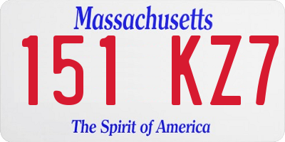 MA license plate 151KZ7