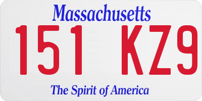 MA license plate 151KZ9