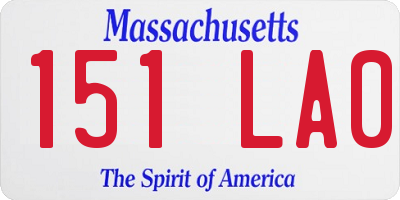 MA license plate 151LA0