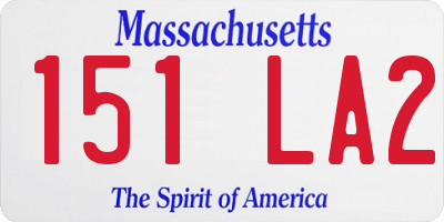 MA license plate 151LA2