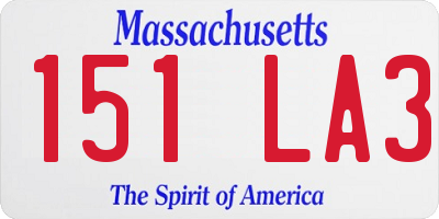MA license plate 151LA3