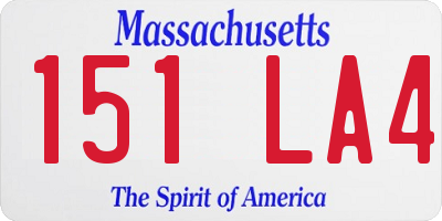 MA license plate 151LA4