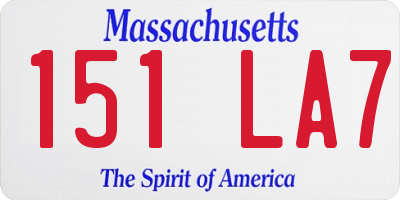 MA license plate 151LA7