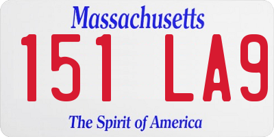 MA license plate 151LA9