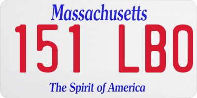 MA license plate 151LB0