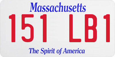 MA license plate 151LB1
