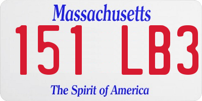 MA license plate 151LB3