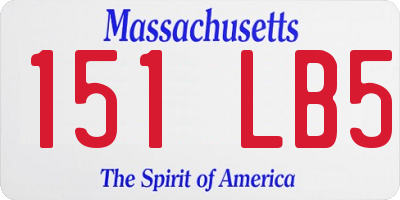 MA license plate 151LB5